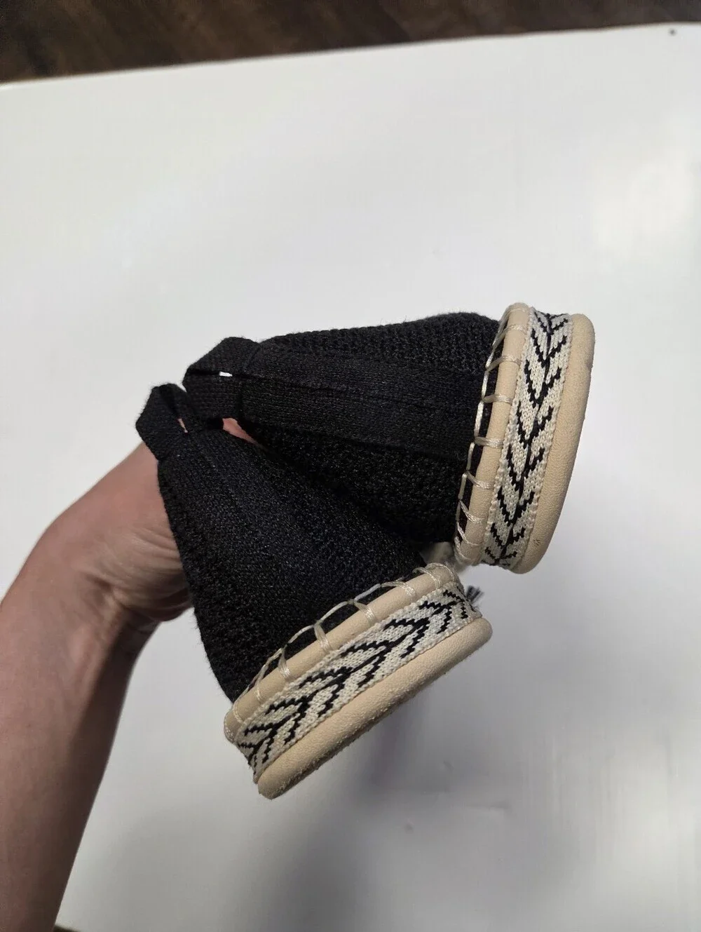 Rothy’s Women’s Boardwalk Espadrille Flats Black Knit Size 11.5